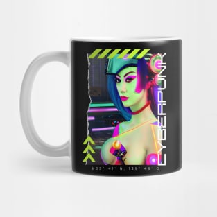 Cyberpunk girl vaporwave Mug